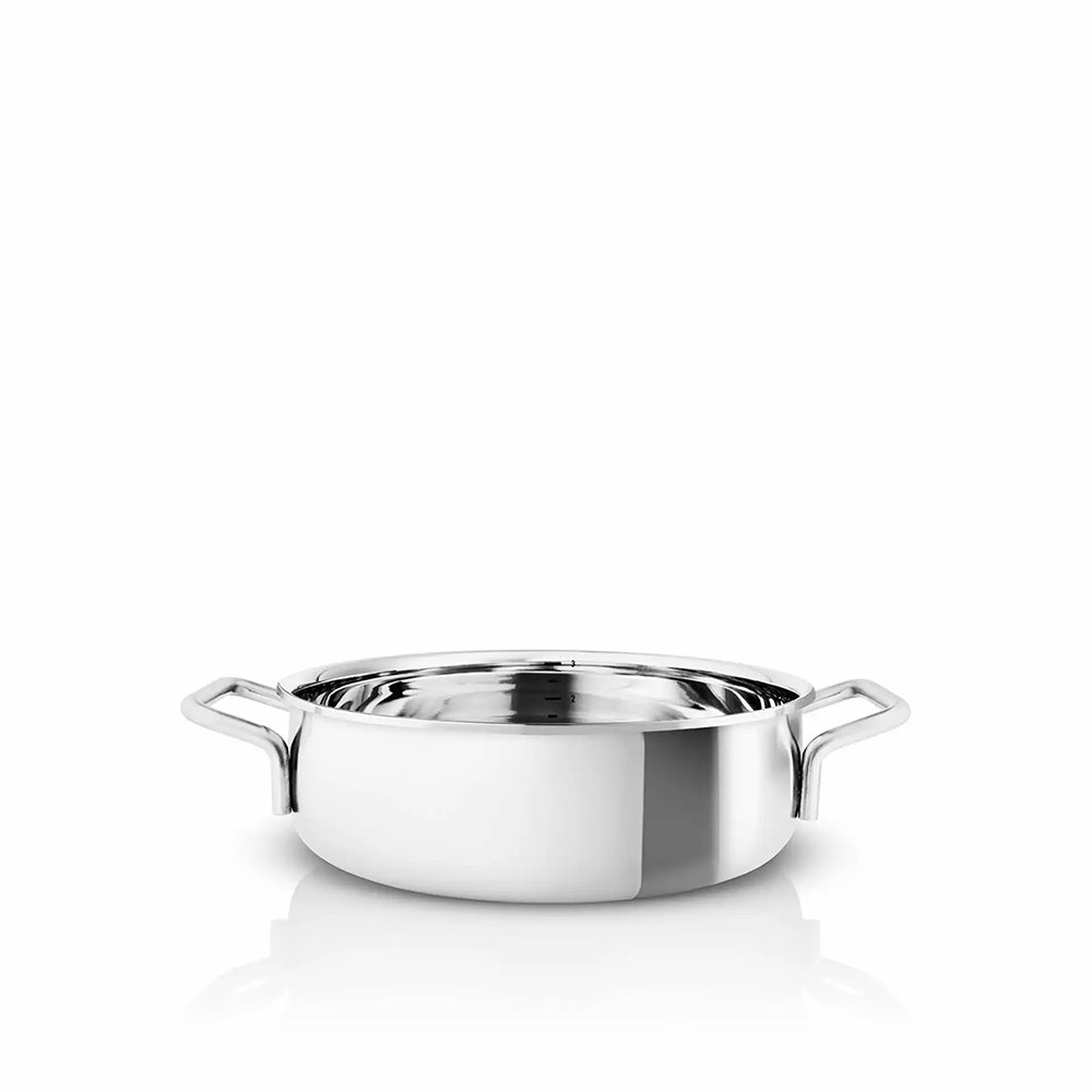 Sauteerpan, dubbel handvat - 24 cm - PFAS vrij - RVS - Eva Trio | Professional