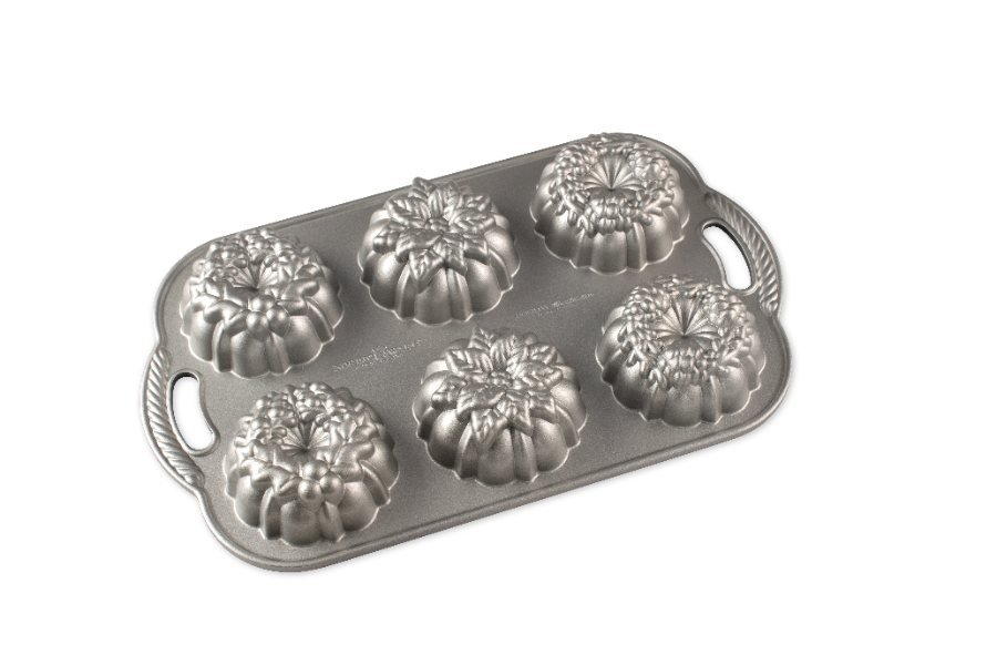 Bakvorm "Wreathlettes pan"- Nordic Ware | Sparkling Silver Holiday