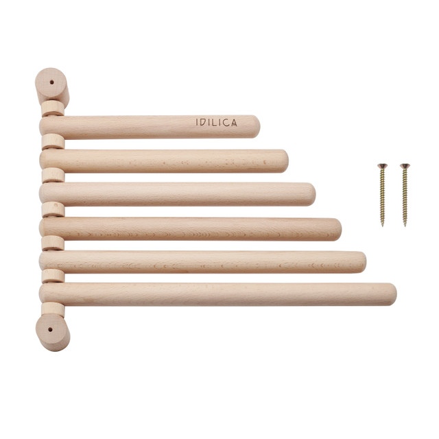 KitchenCraft Idilica Beech Wood Wall Rack, Boxed
