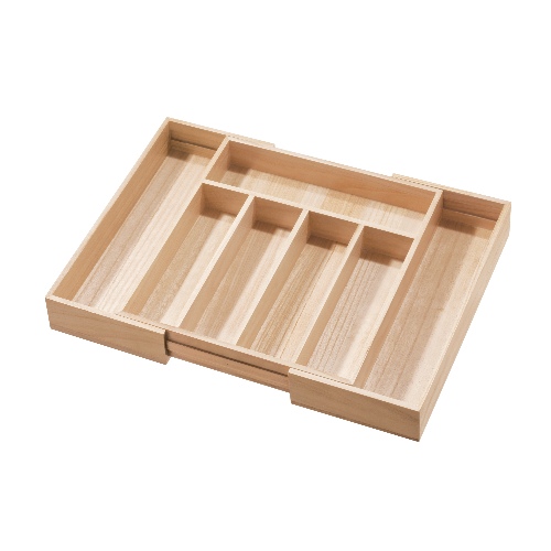 Bestekla Organizer, 38.1 x 34.3 x 6.4 cm, Uittrekbaar, Paulownia Hout - iDesign | Eco Wood