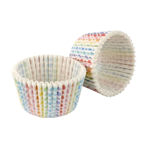 Papieren Cupcake Vormpjes, 32 Stuks, Rainbow Dots - Tala