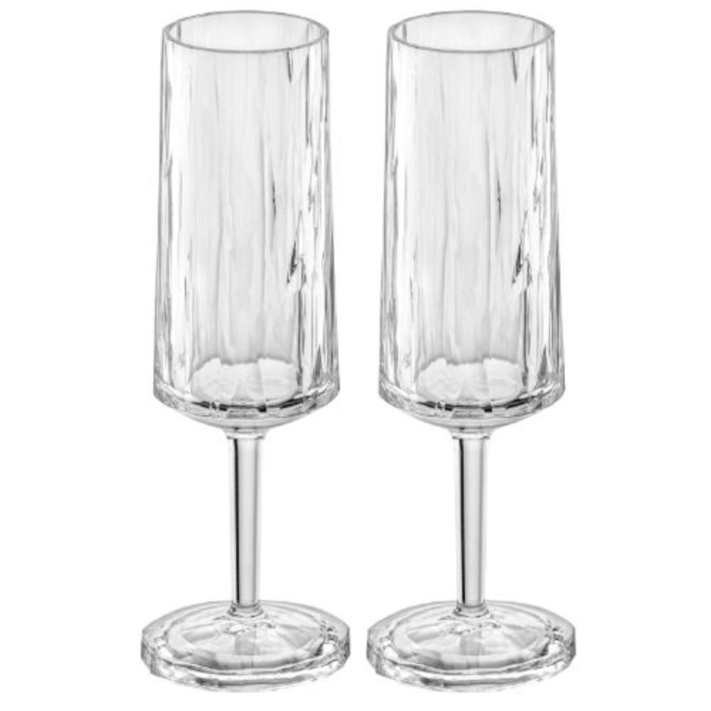Champagneglas, 0.1 L, Set van 2, Organic, Transparant - Koziol | Club No. 14