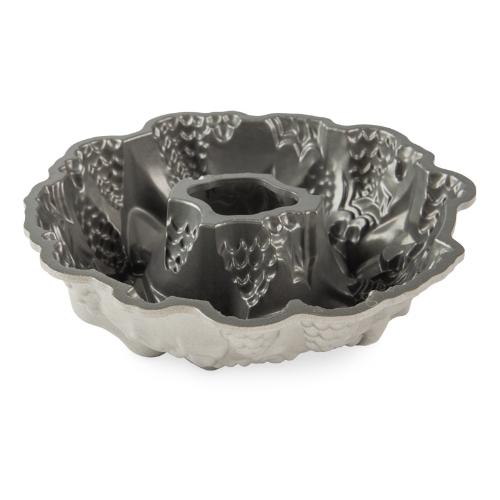 Tulband Bakvorm "Holiday Wreath Bundt Pan" - Nordic Ware | Sparkling Silver Holiday