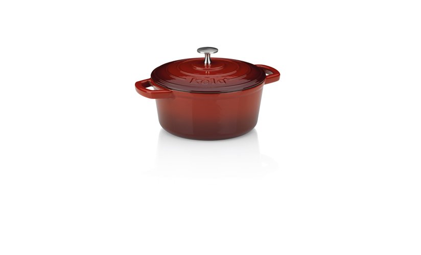 Braadpan Gietijzer Rood, 21 cm - Kela | Calido