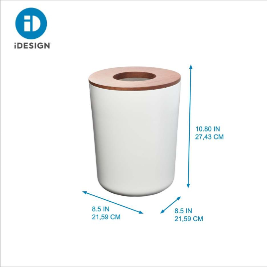 Afvalemmer, Staal/Hout - Kokoswit - iDesign | Eco Vanity