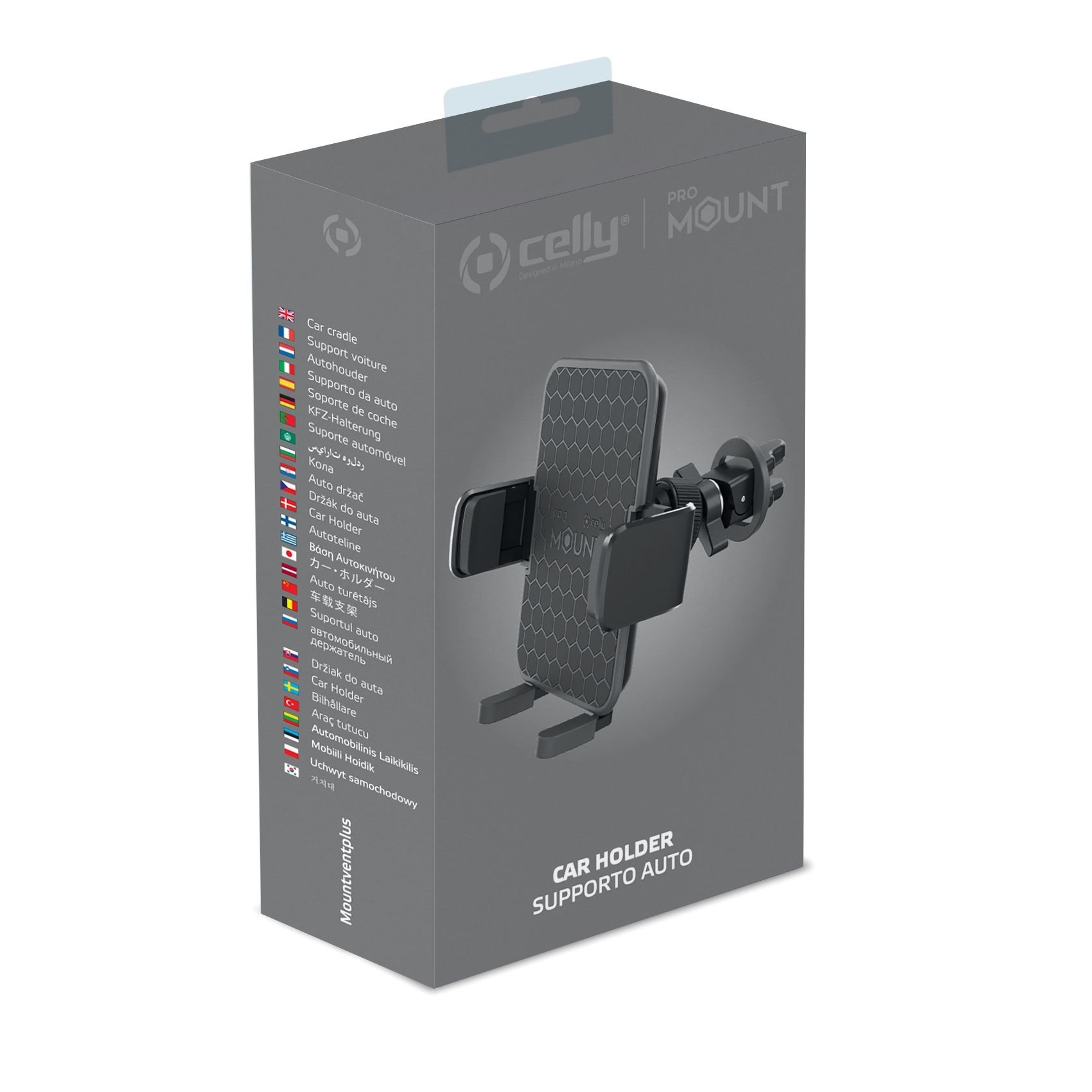 Auto Smartphonehouder Mount Vent Plus, Zwart - Celly