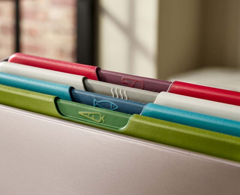 Snijplankenset Small, 31.8 x 7.5 x 22 CM, Set van 4 Stuks, Kunststof, Grijs - Joseph Joseph | Folio