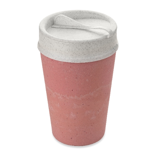Dubbelwandige Koffiebeker met Deksel, 0.4 L, Organic, Aardbei Roze - Koziol | Iso To Go