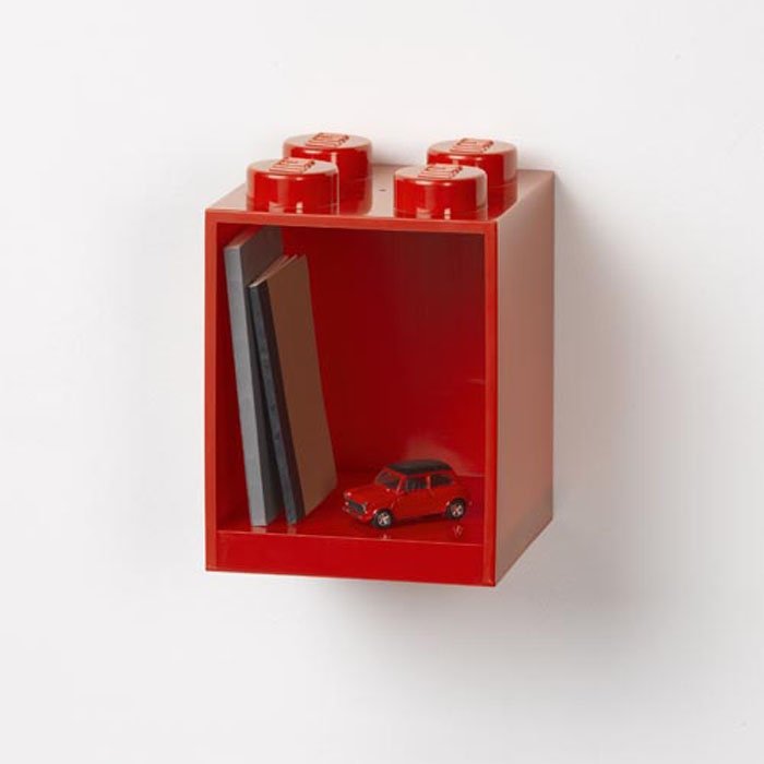 Iconic Brick Boekenplank, Rood - Polypropyleen - LEGO