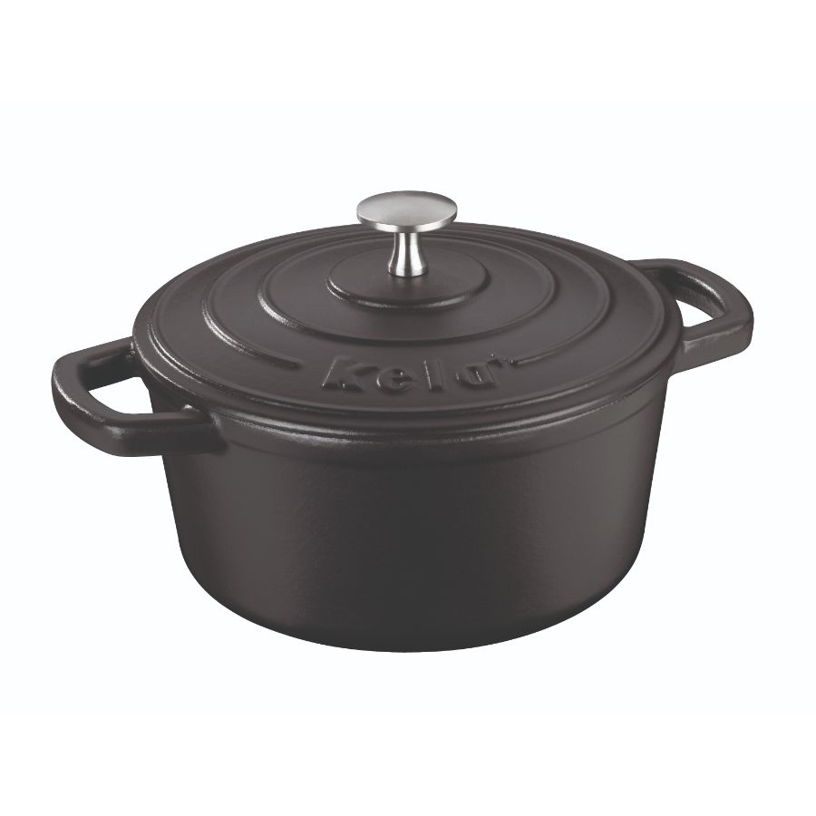 Braadpan Gietijzer Zwart, 21 cm - Kela | Calido