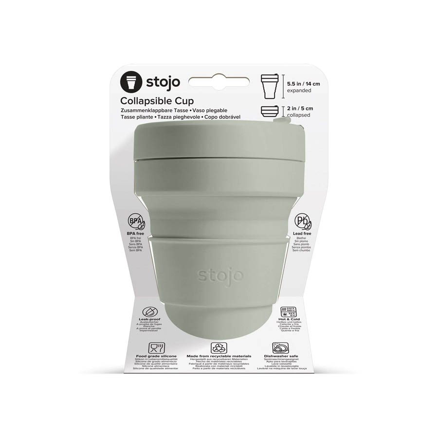 Biggie Cup, Sage - 470 ml - Koffiebeker - Drinkbeker - Groen - Opvouwbaar | Stojo