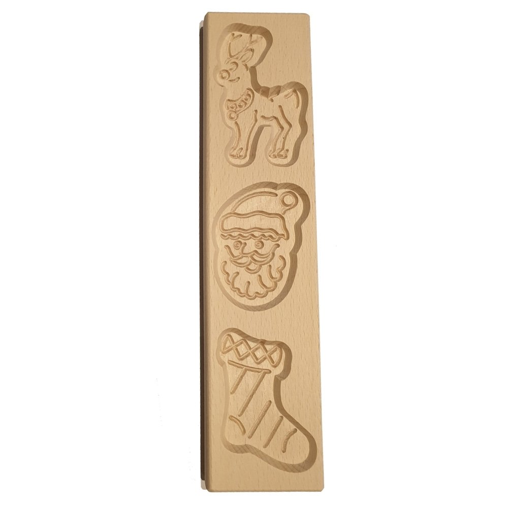 Speculaasplank Kerst - Rendier, Kerstman, Kerstsok - Habitas4U