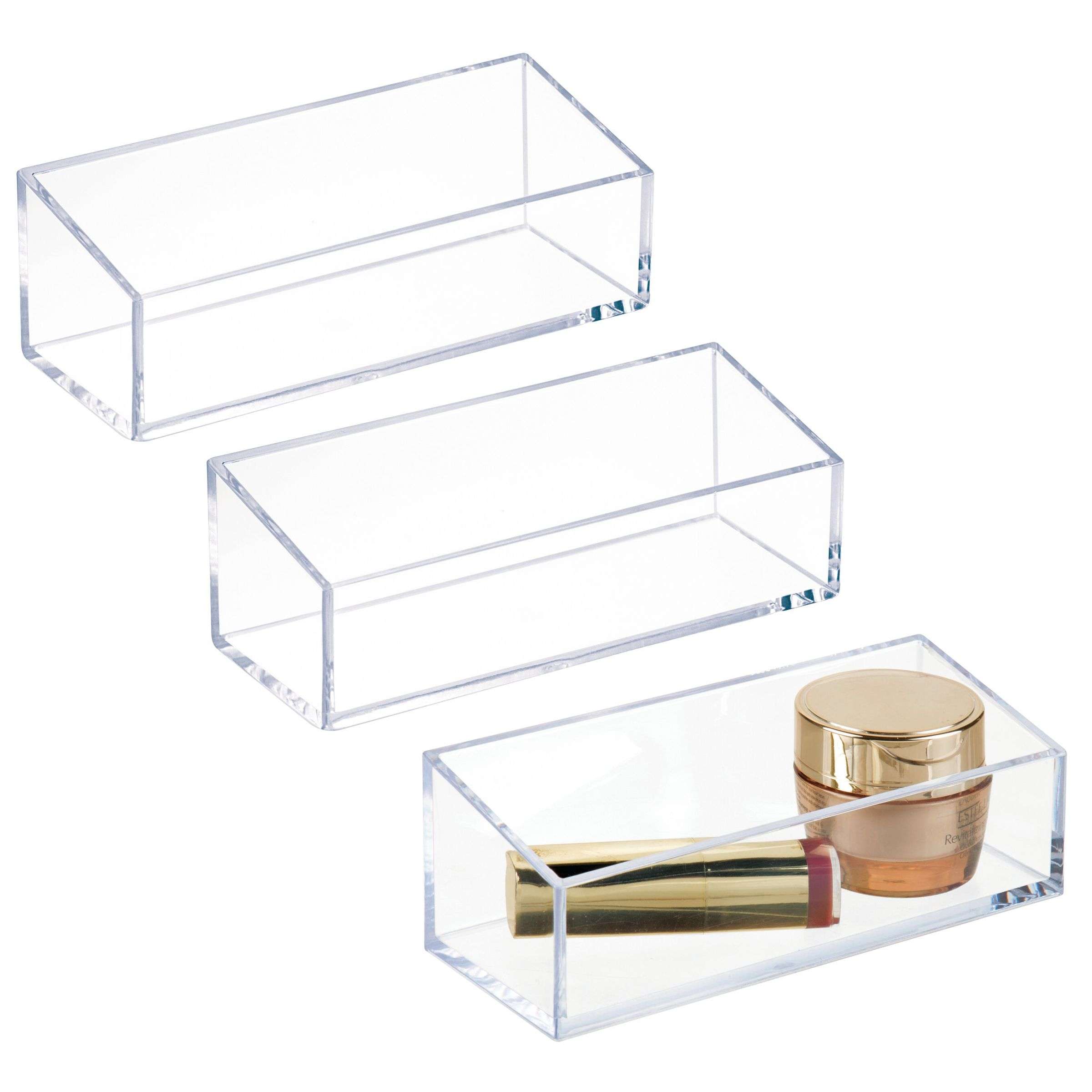 Badkamer Organizer, Make-up Organizer, Schuin, Transparant, Kunststof - iDesign | Clarity