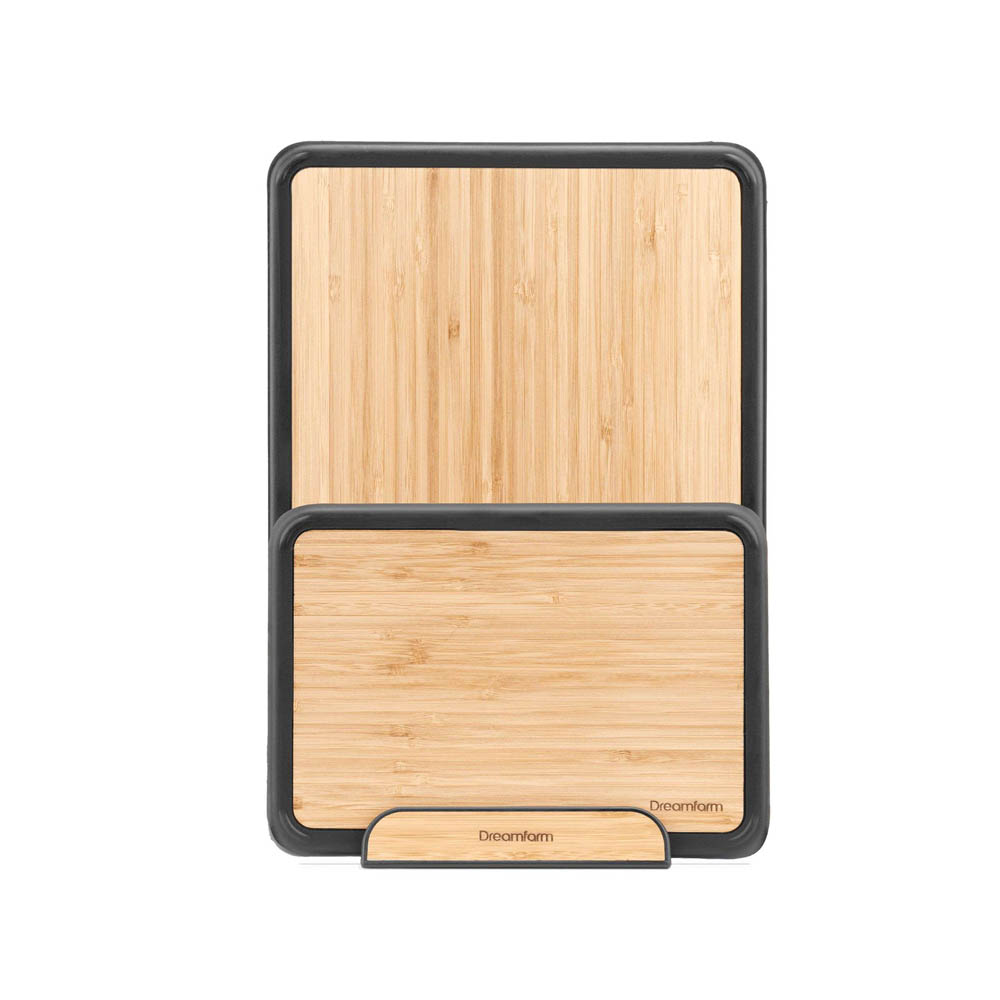 Snijplanken, set van 2 met Houder- Fledge Bamboe  - Bamboe & Kunststof | Dreamfarm