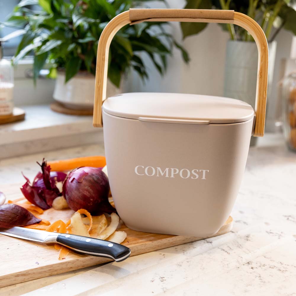 Compostbak van bamboevezel - Zand - Natuurlijke vezel - Compostemmer - Natural Elements