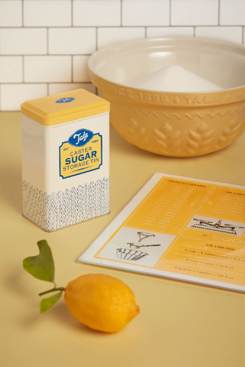 Bewaarblik Caster Sugar, 1950's, Geel/Grijs - Tala