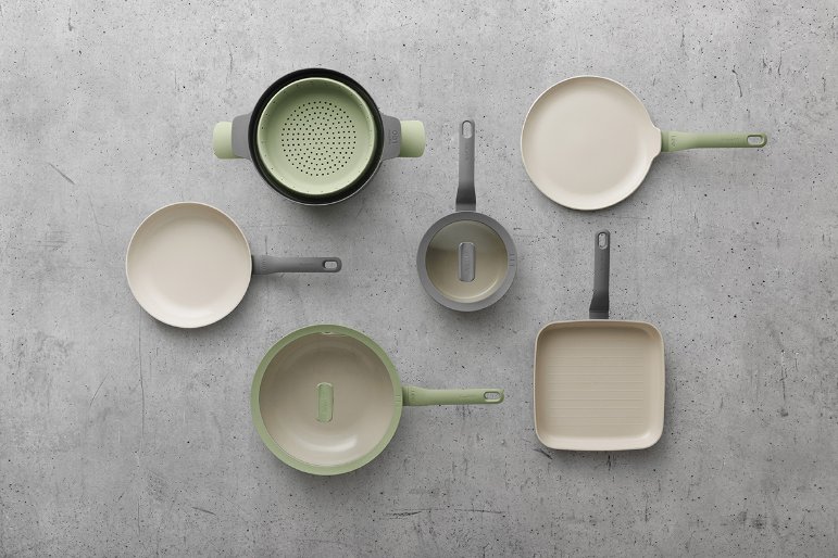 Balance Pannenkoekenpan, 26 cm, Sage, Gerecycled Aluminium - BergHOFF | Leo Line