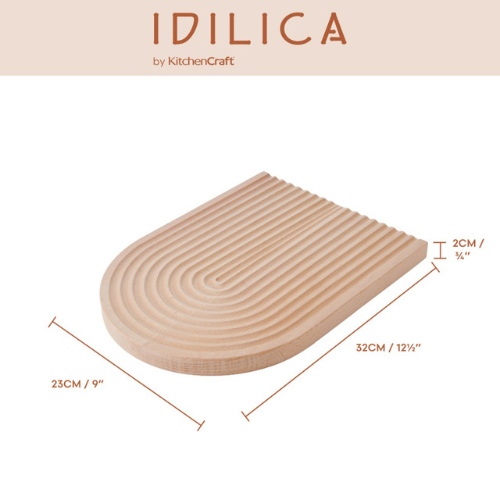 KitchenCraft Idilica Reversible Beech Wood Chopping / Serving Board, Sleeved