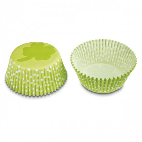 Papieren cupcake vormpjes groen klaverblad, set van 50 - Städter