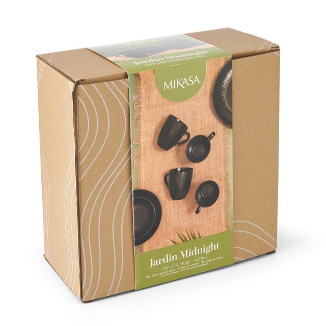 Mikasa Jardin 4pc Stoneware Mug Set, 420ml, Gift boxed