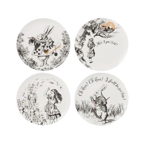 Ontbijtbord, Set van 4 Stuks, Porselein, 20.5 cm - V&A | Alice in Wonderland