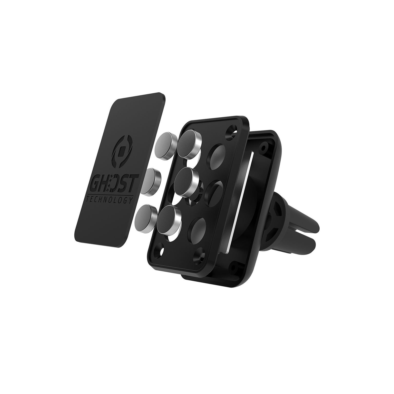 Ghost Vent XL Magnetische Smartphonehouder, Zwart - Kunststof - Celly