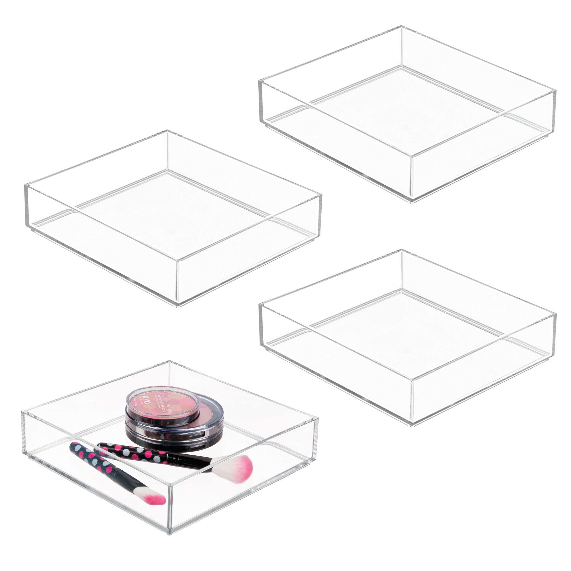 Lade Organizer, Make-up Organizer, 20.3 x 20.3 x 5.1 cm, Transparant, Kunststof - iDesign | Clarity