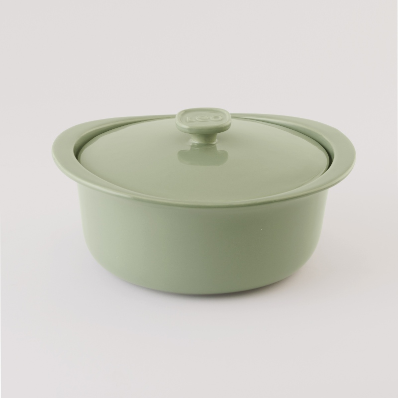 Balance Ovenschaal met Deksel, 4.3 L, 30.2 x 27.5 x 12.6 cm, Sage, Keramiek - BergHOFF | Leo Line