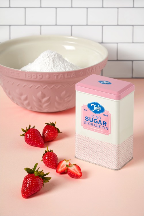 Bewaarblik Icing Sugar, 1950's, Roze/Wit - Tala