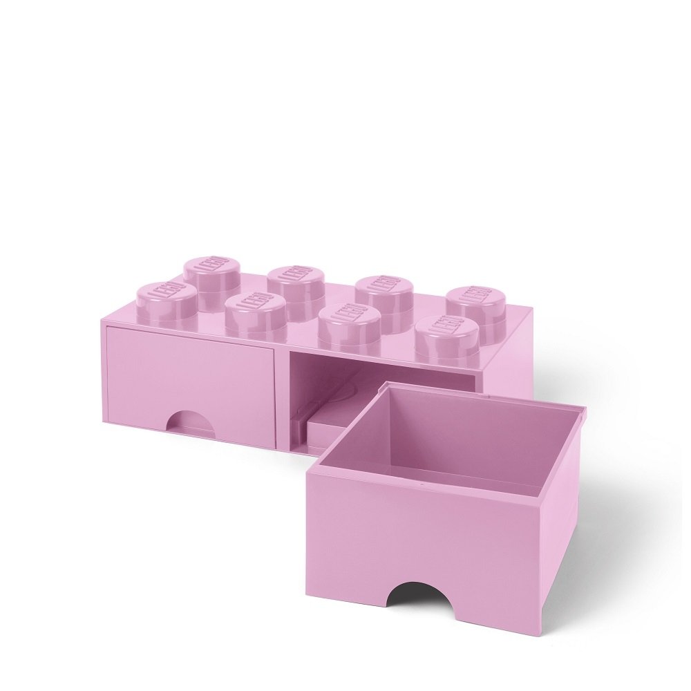 Opberglade Brick 8, Lichtroze - LEGO