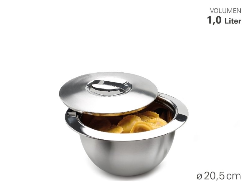 Thermo Schaal Met Deksel, Diameter 20 cm, Dubbelwandig, 1 liter – Weis