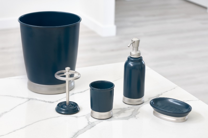 Zeeppompje, 317 ml, Keramiek/Kunststof, Blauw - iDesign | Bexley