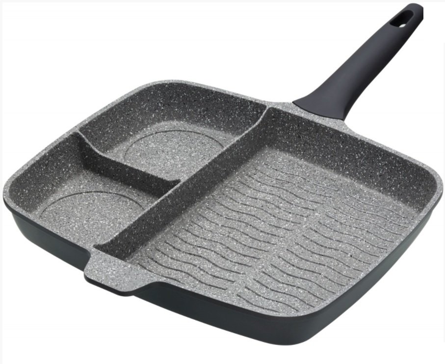 Gietaluminium Grillpan met 3 vakken - MasterClass
