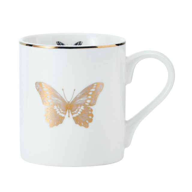 Mikasa Fine China 280ml Straight Sided Mug, Butterfly, Gift boxed
