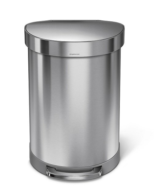 Afvalemmer Semi Round met Liner Pocket Rvs 60 liter - Simplehuman