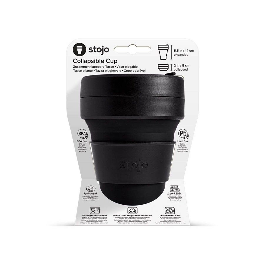 Biggie Cup, Ink - 470 ml - Koffiebeker - Drinkbeker - Diep Zwart - Opvouwbaar | Stojo