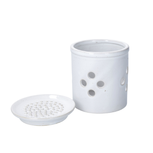 KitchenCraft Idilica Stoneware 10cm Garlic Store and Grater, Sleeved