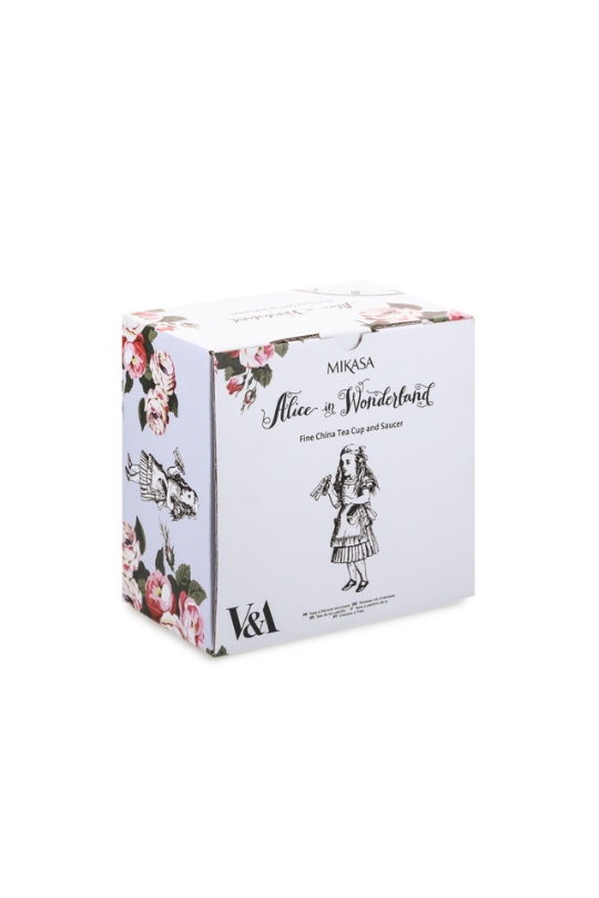 Mikasa x V&A Alice in Wonderland Fine China 220ml Tea Cup and Saucer