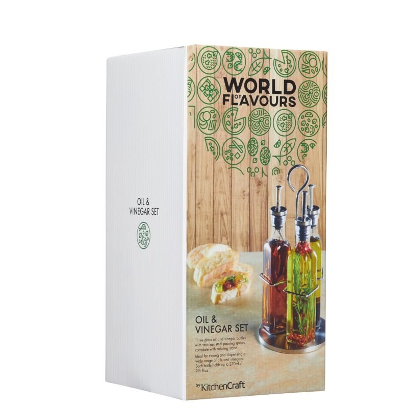Olie -en Azijn Set, 3 Stuks, 0.27 L, Glas - KitchenCraft | World of Flavours