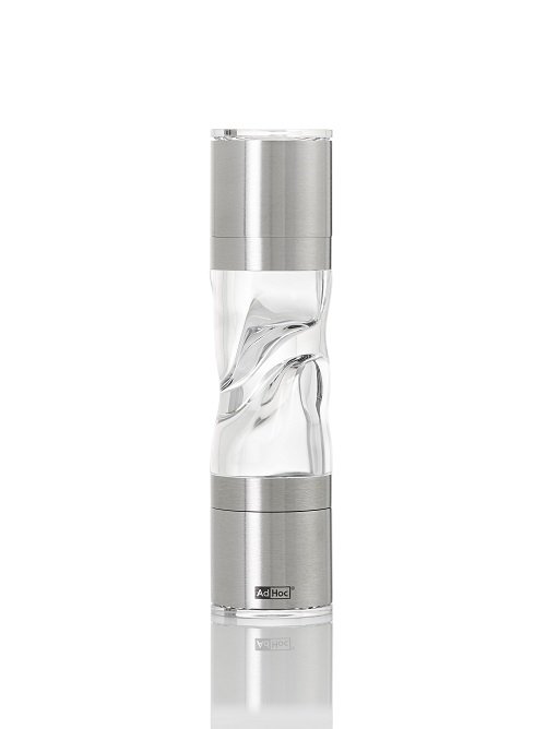 Mini Peper en Zoutmolen Duomill Pure, Zilver - Adhoc