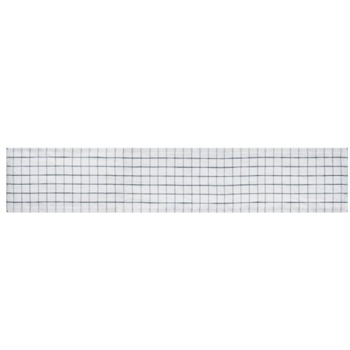 Mikasa Cotton / Linen Mix Check Table Runner, Grey, 230cm, Tagged