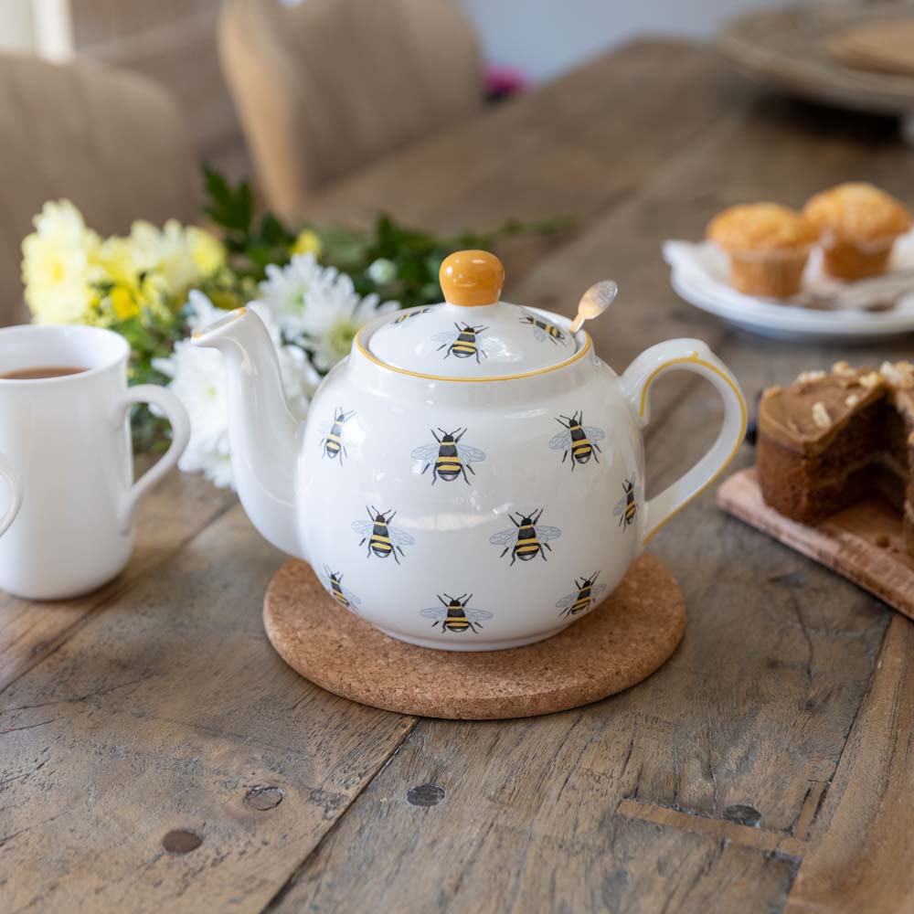 Theepot Bij - Keramiek - 1,2 Liter - Incl Theefilter - Londen Pottery