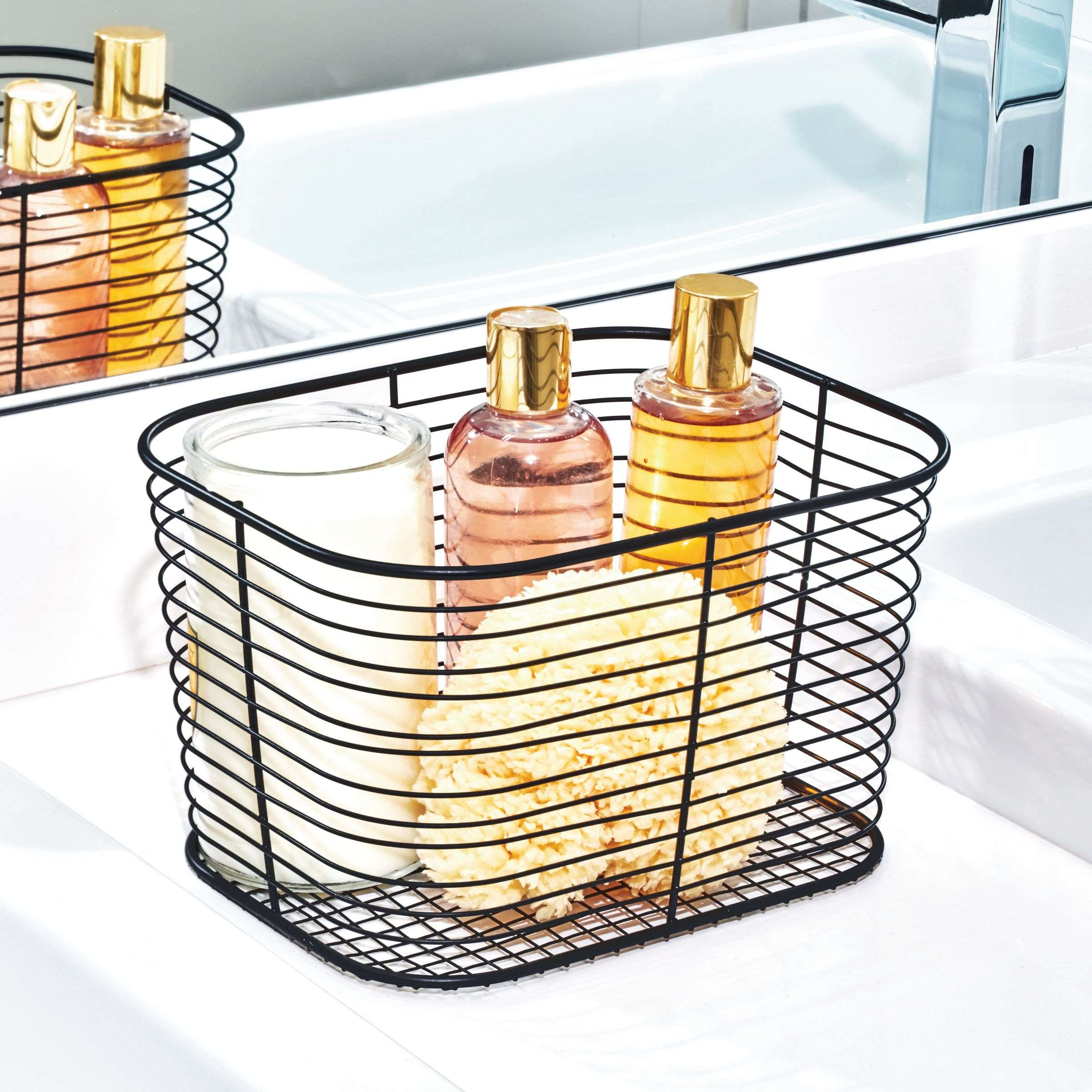 Badkamer Mand, Klein, Zwart, 23.8 x 18.7 x 14.4 cm, RVS - iDesign | Vienna