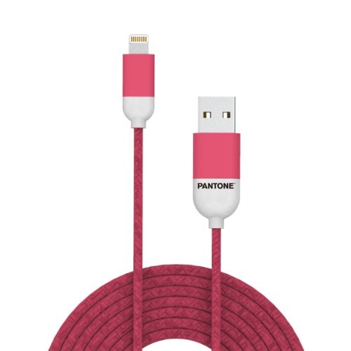 USB-Lightning Kabel, Rood - Rubber - Celly | Pantone