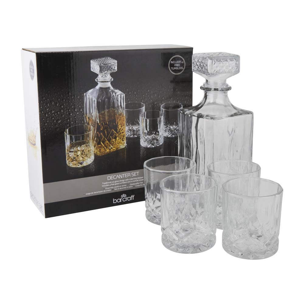 Whiskey Set - Decanteerset - Karaf met glazen - Geslepen Glas - BarCraft