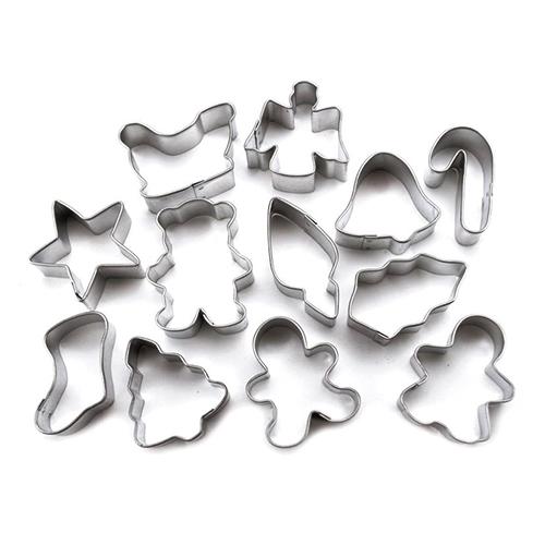Set van 12 mini metalen uitstekers - kerst - Wilton