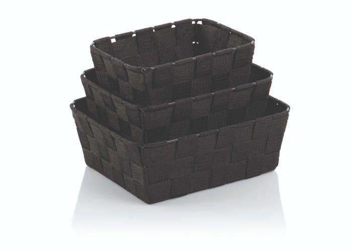 Alvaro Mand Set van 3 Stuks - Zwart - Kela