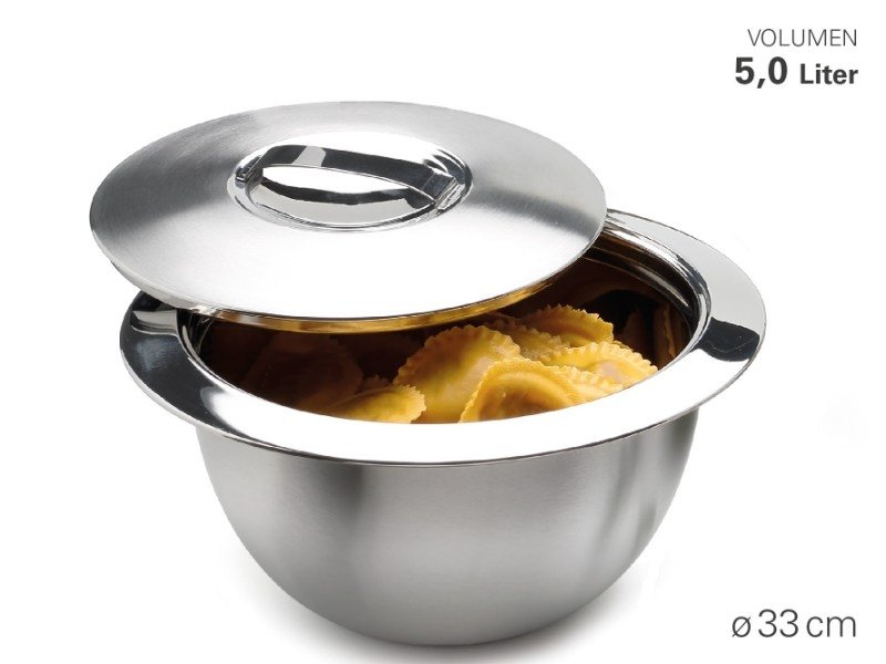 Thermo Schaal Met Deksel, Diameter 33 cm, Dubbelwandig, 5 liter – Weis