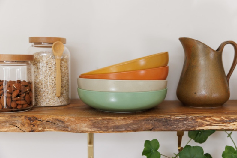 KitchenCraft Idilica Stoneware Coupe Bowl Set, Gift Boxed