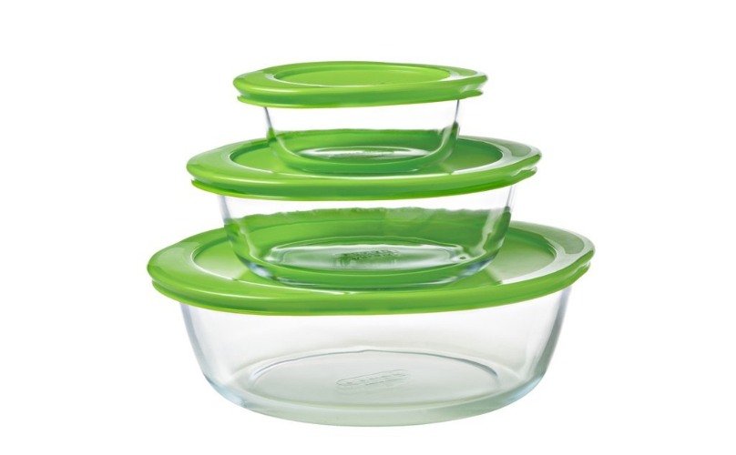 Cook & Store Ronde Ovenschaal Met Deksel - Set van 3 Stuks - Glas - Pyrex